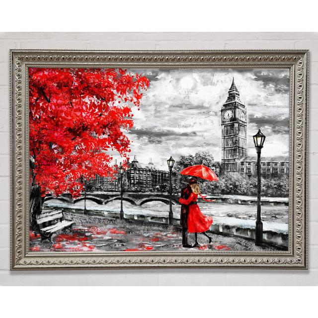 Honeymoon Couple Big Ben - Print Ophelia & Co. Format: Silver Framed Paper, Size: 29.7cm H x 42cm W x 3cm D on Productcaster.