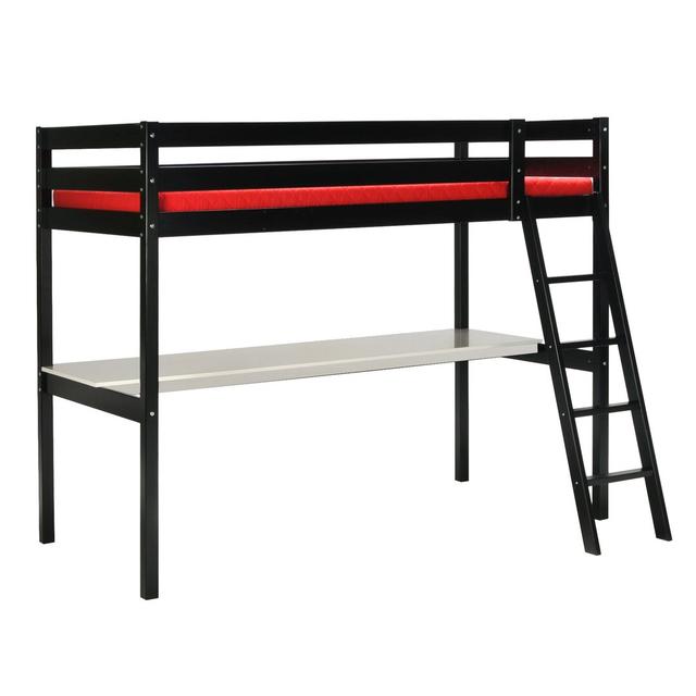 Ariel Single (3') Bed Frames High Sleeper Loft Bed with Built-in-Desk Harriet Bee Bed Frame Colour: Black on Productcaster.