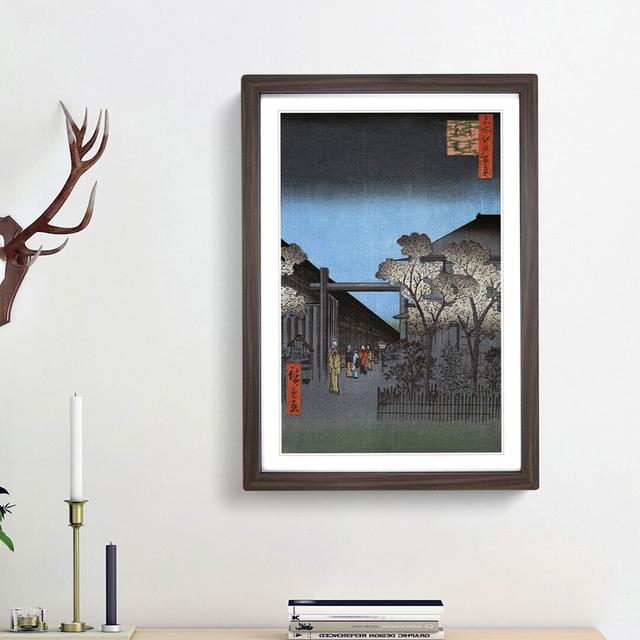 Entrance to the Yoshiwara by Utagawa Hiroshige - Picture Frame Painting Print East Urban Home Size: 48cm H x 36cm W x 2cm D, Frame Option: Walnut Fram on Productcaster.