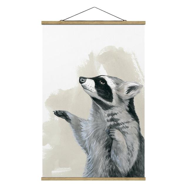 Forest Friends - Raccoon - Painting Print Ebern Designs Size: 120cm H x 80cm W x 0.3cm D on Productcaster.