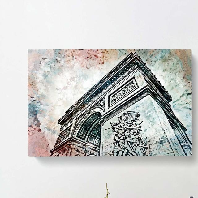 Arc de Triomphe in Paris France in Abstract - Wrapped Canvas Graphic Art Print East Urban Home Size: 50cm H x 76cm W x 3cm D on Productcaster.