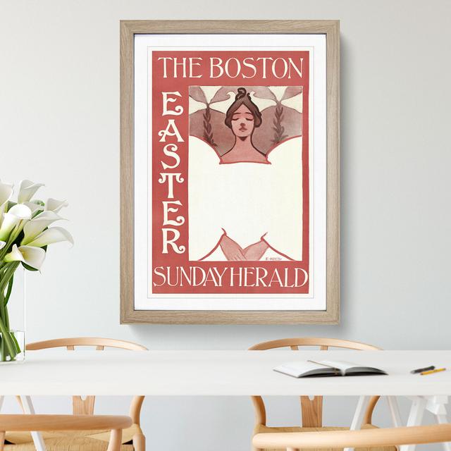 The Boston Easter Sunday Herald by Ethel Reed - Picture Frame Painting East Urban Home Frame Option: Oak Framed, Size: 36cm H x 27cm W x 2cm D on Productcaster.