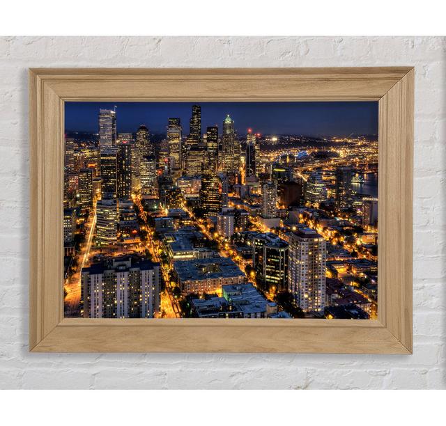 Seattle At Night From The Space Needle Framed Print Bright Star Size: 59.7cm H x 84.1cm W on Productcaster.