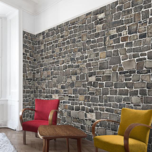 Quarry Stone Natural Stone Wall Wallpaper East Urban Home Material: Premium non-woven 150g/m², Size: 4.32m L x 2.9m W on Productcaster.