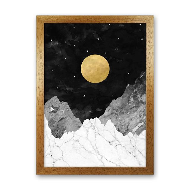 Moon And Stars - Print Metro Lane Size: 34cm H x 25cm W x 3cm D, Frame Option: Brown Framed on Productcaster.