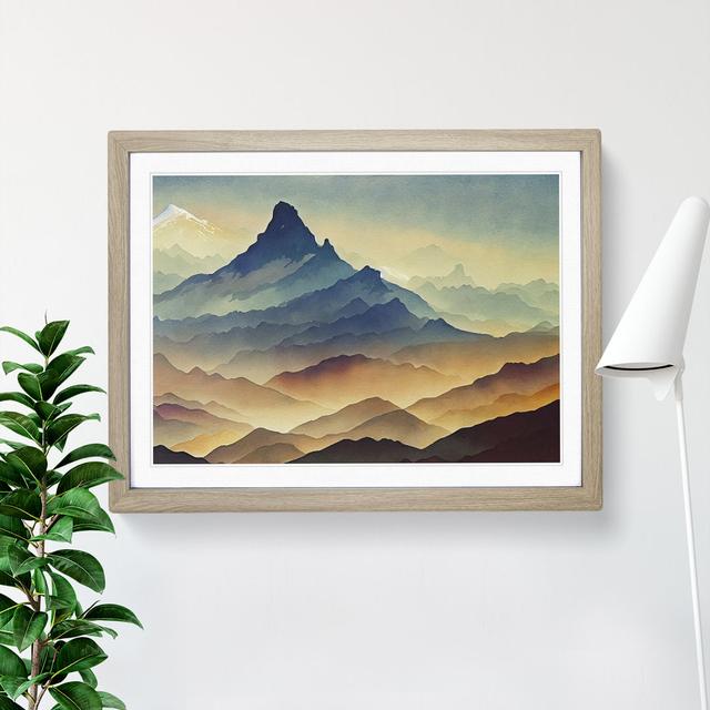 XH1022-9600X View Of A Mountain Landscape Vol.1 - Single Picture Frame Painting Alpen Home Size: 34cm H x 46cm W x 2cm D, Frame Colour: Oak on Productcaster.