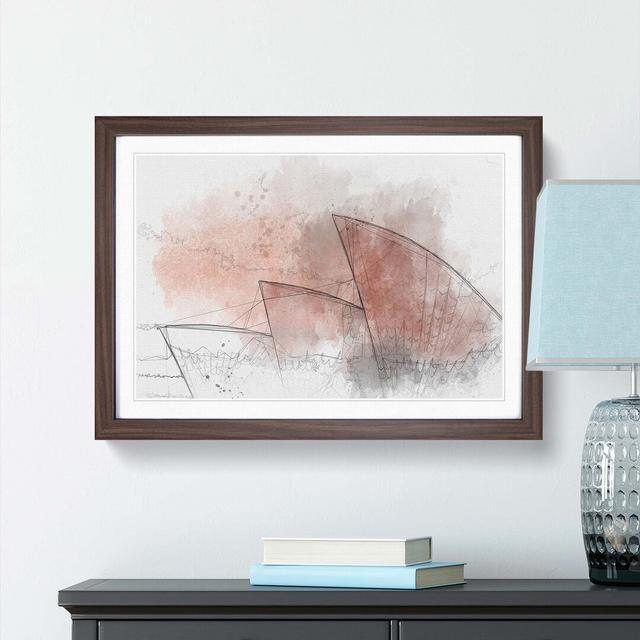 The Sydney Opera House in Abstract - Picture Frame Graphic Art Print East Urban Home Frame Option: Walnut, Size: 50cm H x 76cm W x 2cm D on Productcaster.