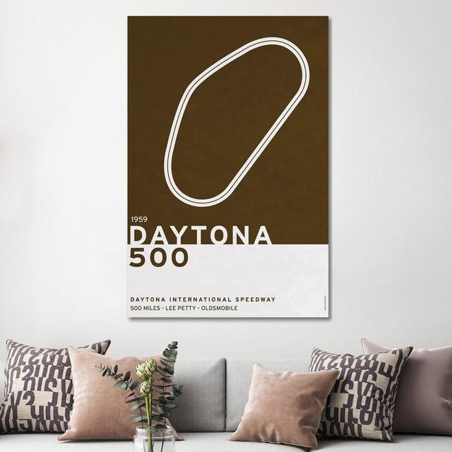 1959 Daytona 500 by Chungkong - Wrapped Canvas Typography Happy Larry Size: 152.4cm H x 101.6cm W x 3.81cm D on Productcaster.