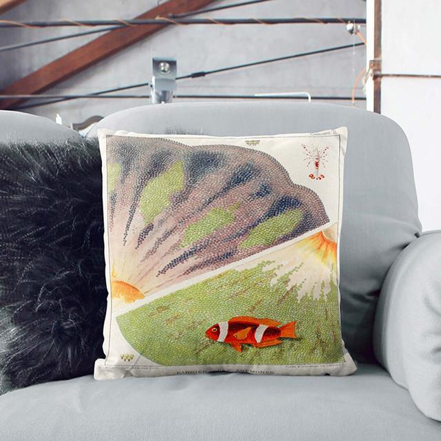 Great Barrier Reef Anemones II by W. Saville-Kent Cushion with Filling East Urban Home Size: 55cm H x 55cm W x 20cm D on Productcaster.