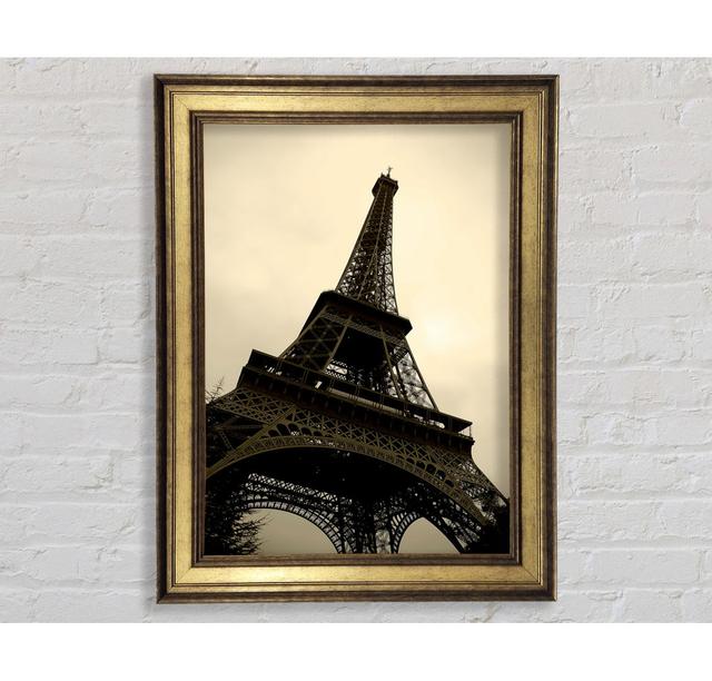 Paris Eiffel Tower Sepia - Single Picture Frame Art Prints Bright Star Size: 42cm H x 29.7cm W x 8cm D on Productcaster.