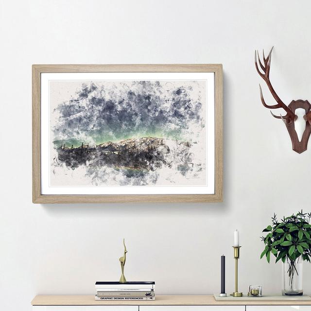 Northern Lights over in Canada - Picture Frame Graphic Art Print East Urban Home Size: 24cm H x 33cm W x 2cm D, Frame Option: Oak Framed on Productcaster.