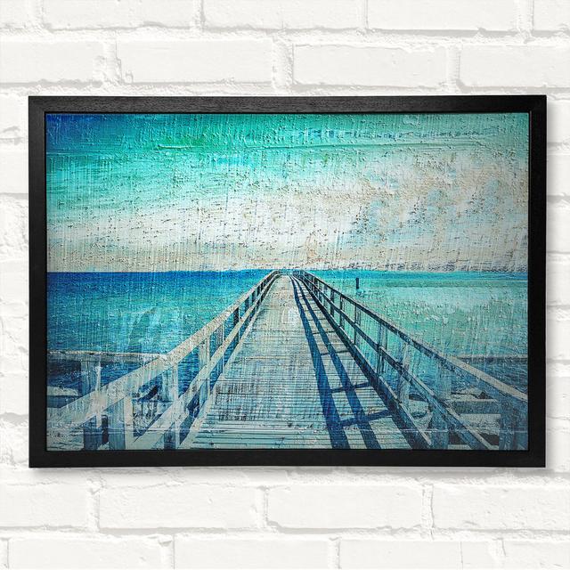 Pier Blues - Single Picture Frame Print on Canvas Longshore Tides Format: Black Framed Wood, Size: 21cm H x 29.7cm W x 3cm D on Productcaster.