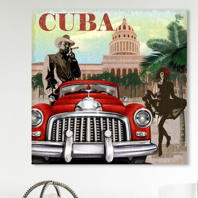 Greetings From Habana IV - No Frame Painting on Canvas East Urban Home Size: 30.5 cm H x 30.5 cm W x 3.8 cm D on Productcaster.