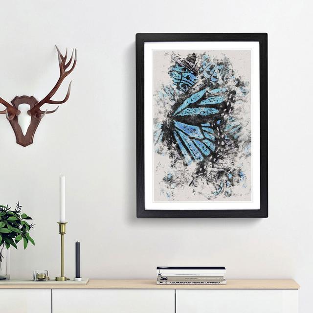 The Blue Butterfly Effect - Picture Frame Graphic Art East Urban Home Frame Option: Black Framed, Size: 45cm H x 33cm W x 2cm D on Productcaster.