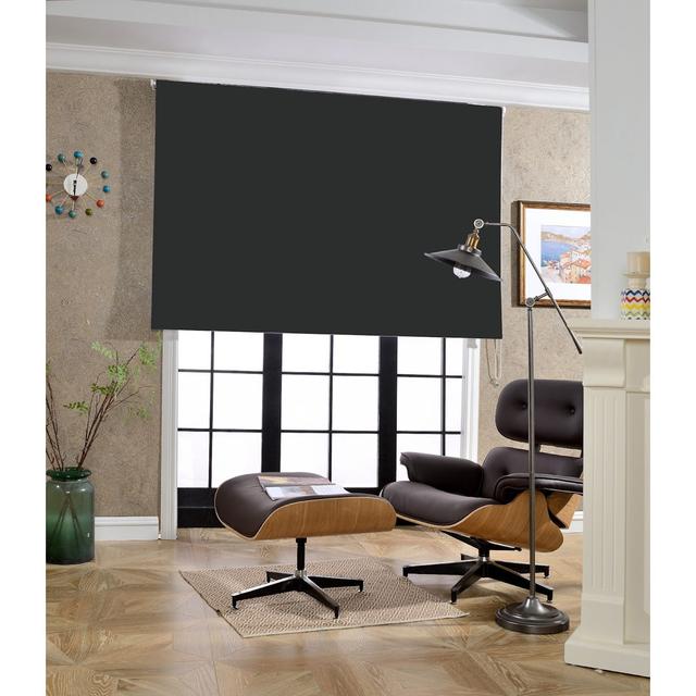 Trimmable Fabric Outdoor Blackout Roller Blind Symple Stuff Finish: Black, Size: 210 cm L x 120 cm W on Productcaster.