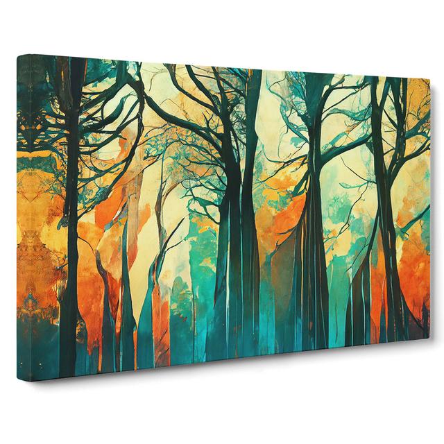 Towering Abstract Forest - Wrapped Canvas Painting Alpen Home Size: 35cm H x 50cm W x 3cm D on Productcaster.