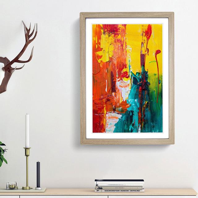 Abstract Art Painting Vol.16 by S.Johnson - Picture Frame Painting Print East Urban Home Frame Option: Oak Framed, Size: 36cm H x 27cm W x 2cm D on Productcaster.