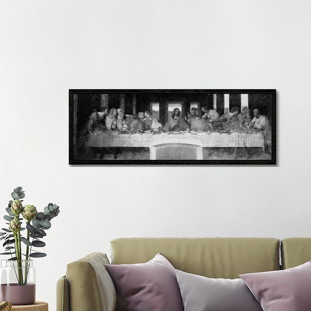 The Last Supper II by Leonardo Da Vinci - Panoramic Painting on Canvas Lark Manor Format: Black Framed, Size: 41cm H x 122cm W x 4cm D on Productcaster.