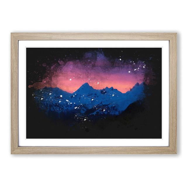 Mountain Ridge Sunset - Picture Frame Graphic Art Print East Urban Home Size: 62cm H x 87cm W x 2cm D, Frame Option: Oak Framed on Productcaster.