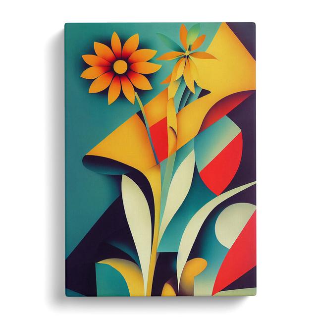 CAN-V0523-2877X Wildflowers Cubism - Wrapped Canvas Graphic Art Marlow Home Co. Size: 76cm H x 50cm W on Productcaster.