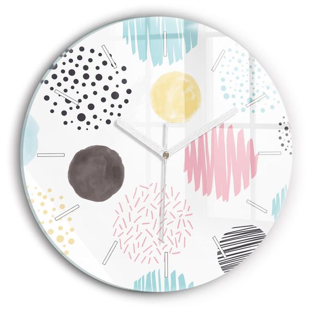 Glass Geometric Pattern 30cm Silent Wall Clock East Urban Home on Productcaster.