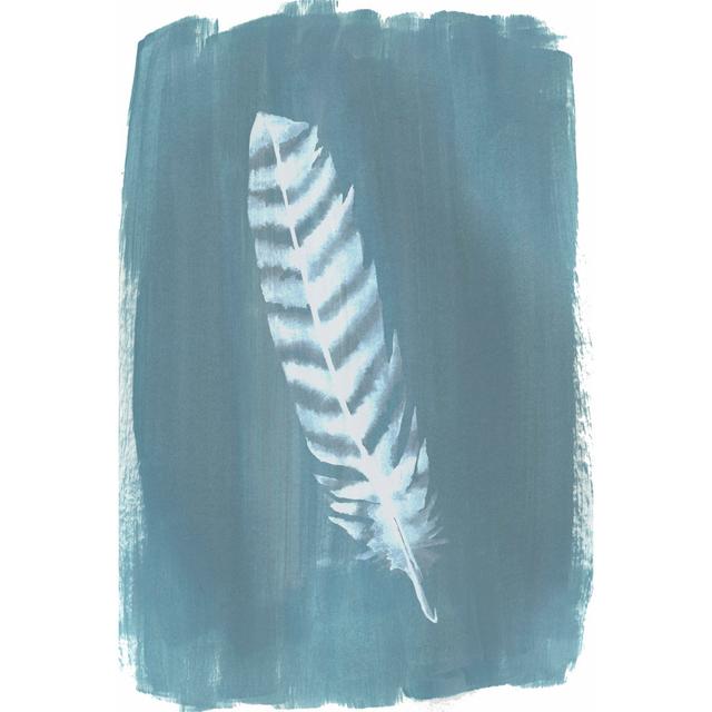 Feathers on Dusty Teal VIII by Grace Popp - Wrapped Canvas Art Prints Latitude Vive Size: 30cm H x 20cm W on Productcaster.