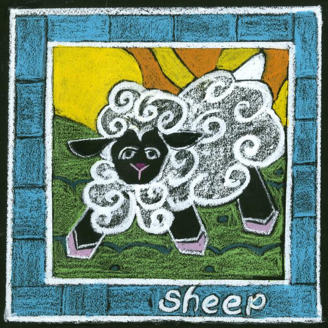 Whimsical Sheep by Lisa Choate - Wrapped Canvas Drawing Zoomie Kids Size: 91cm H x 91cm W x 3.8cm D on Productcaster.