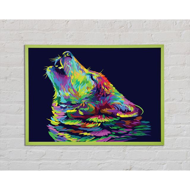 Borjas Howling Wolf In Colour - Single Picture Frame Art Prints Latitude Vive Size: 42cm H x 59.7cm W x 2cm D on Productcaster.