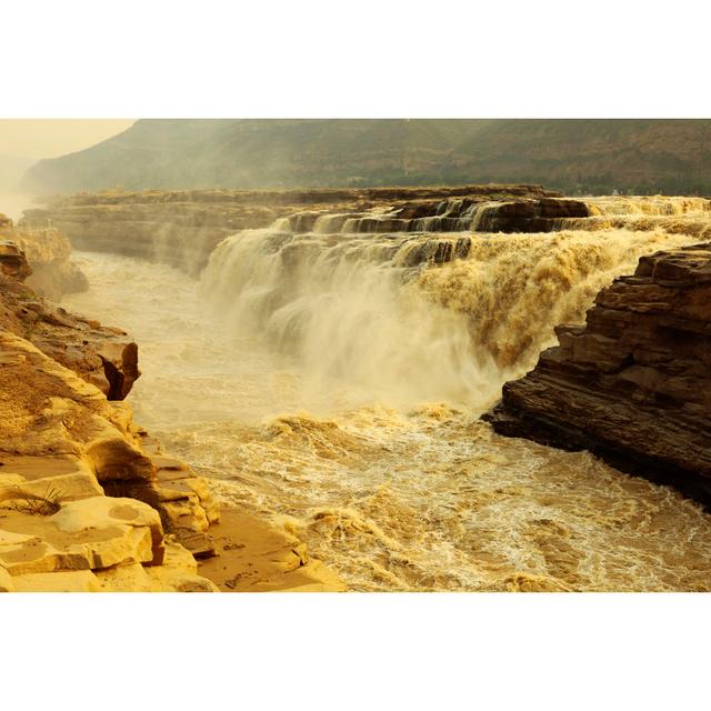 Hukou Waterfall by Suanbobo - Wrapped Canvas Photograph Alpen Home Size: 81cm H x 122cm W on Productcaster.