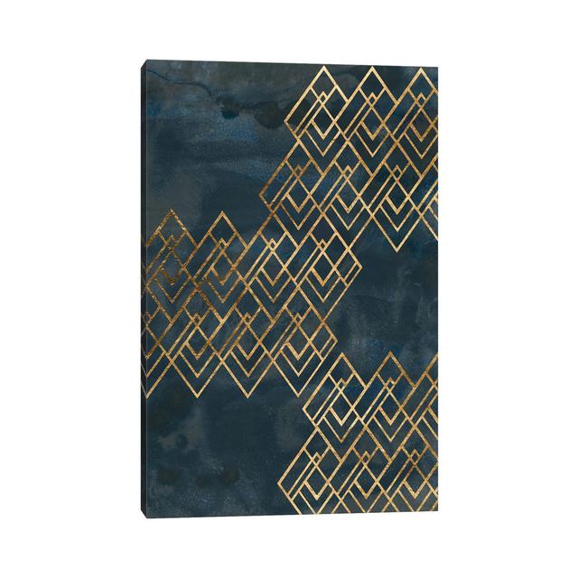 Deco Pattern In Blue I by - Print Fairmont Park Size: 30.48cm H x 20.32cm W x 1.91cm D on Productcaster.