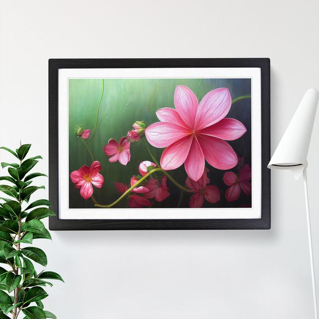 Magical Flowers - Picture Frame Painting Marlow Home Co. Frame Colour: Black, Size: 25cm H x 34cm W x 2cm D on Productcaster.