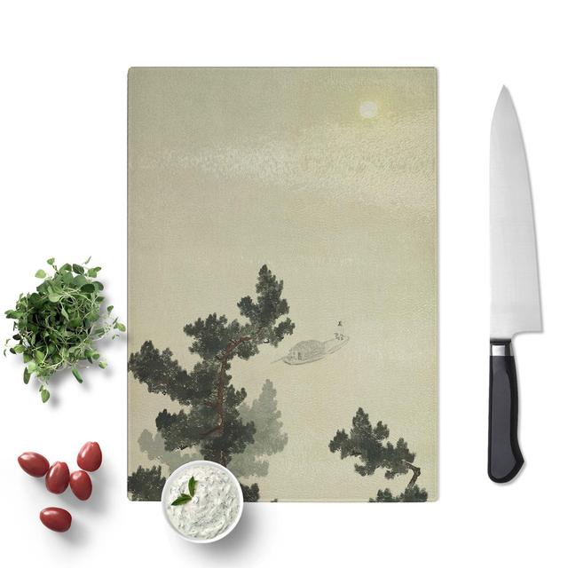 Tempered Glass Autumn Moon over Lake Dongting by Yokoyama Taikan Chopping Board East Urban Home Size: 39cm W x 28.5cm L on Productcaster.