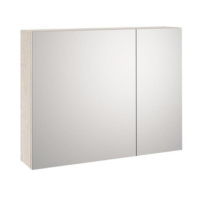 Evandra 900mm W 700mm H Surface Frameless Medicine Cabinet Mirror 1 Fixed Ebern Designs Finish: Sherwood Oak, Size: 70" H x 90" W x 20" D on Productcaster.