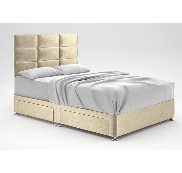 Zielke Divan Bed Base 17 Stories Colour: Cream, Storage Type: 4 Drawers, Size: King (5') on Productcaster.