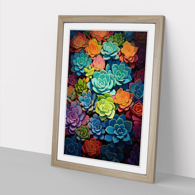 Succulent Modern - Single Picture Frame Art Prints on Wood Latitude Vive Frame Colour: Oak, Size: 64cm H x 46cm W x 2cm D on Productcaster.