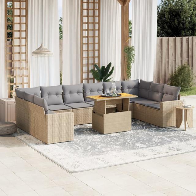 Vidaxl 11-Tlg. Garten-Sofagarnitur Mit Kissen Beige Poly Rattan DEvidaxl on Productcaster.