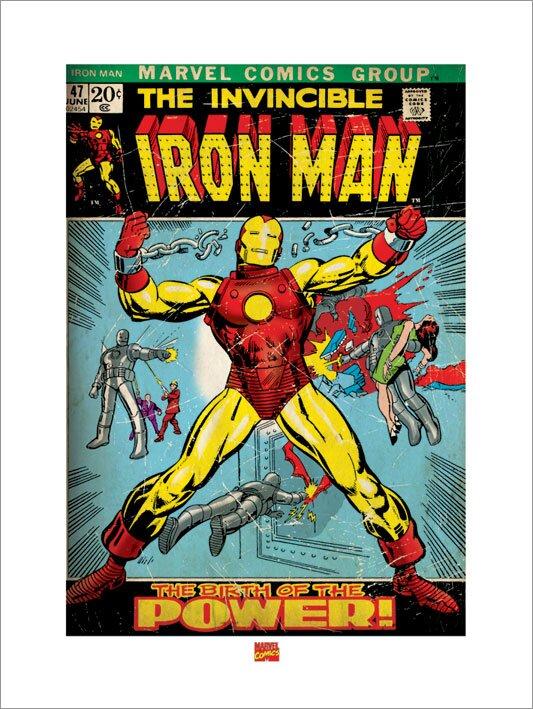 Iron Man "Birth of Power" Vintage Advertisement Disney Format: Paper, Size: 80cm H x 60cm W, Mount Colour: No Mount on Productcaster.