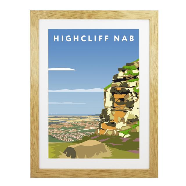 Highcliff Nab by Richard O'Neil Graphic Art Print on Paper East Urban Home Size: 43.5 cm H x 33.5 cm W x 2.2 cm D, Format: Oak Wood Frame on Productcaster.