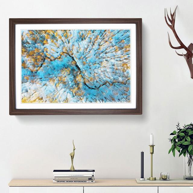 Stream Through a Winter Forest - Picture Frame Graphic Art Print East Urban Home Size: 36cm H x 48cm W x 2cm D, Frame Option: Walnut Framed on Productcaster.