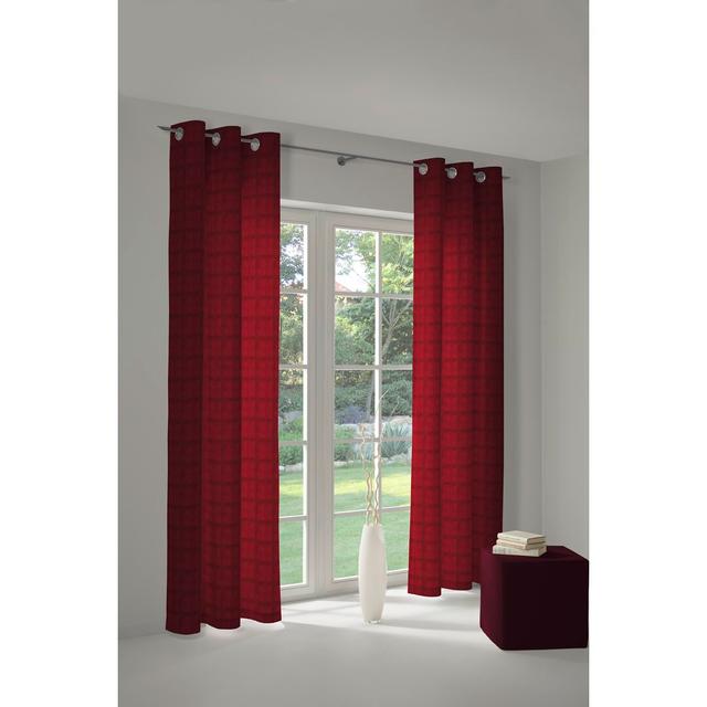 Shire Eyelet Room Darkening Thermal Single Curtain Ophelia & Co. Panel Size: 132 W x 175 D cm, Colour: Blue on Productcaster.