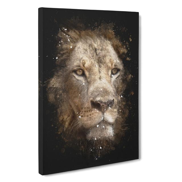 Face of a Lion - Wrapped Canvas Painting East Urban Home Size: 91cm H x 60cm W x 3cm D on Productcaster.