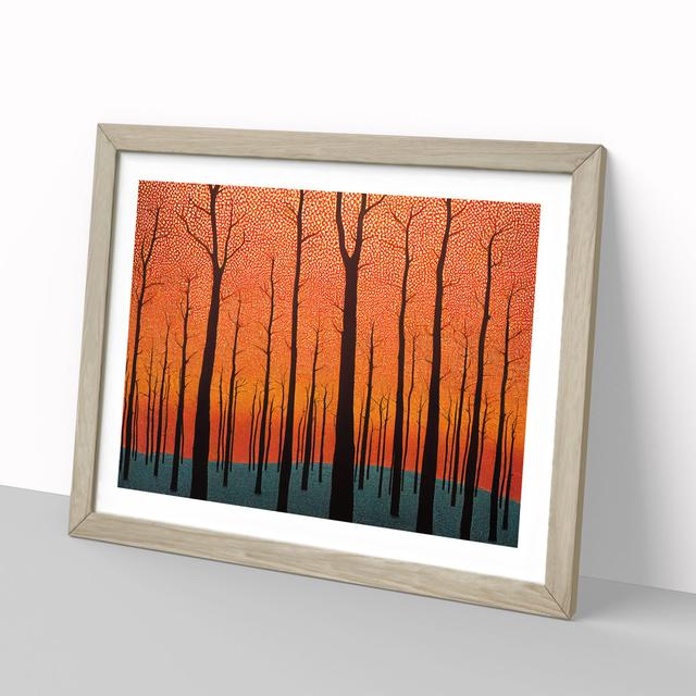 Shimmering Abstract Trees Forest - Picture Frame Painting Alpen Home Size: 46cm H x 64cm W x 2cm D, Frame Colour: Oak on Productcaster.