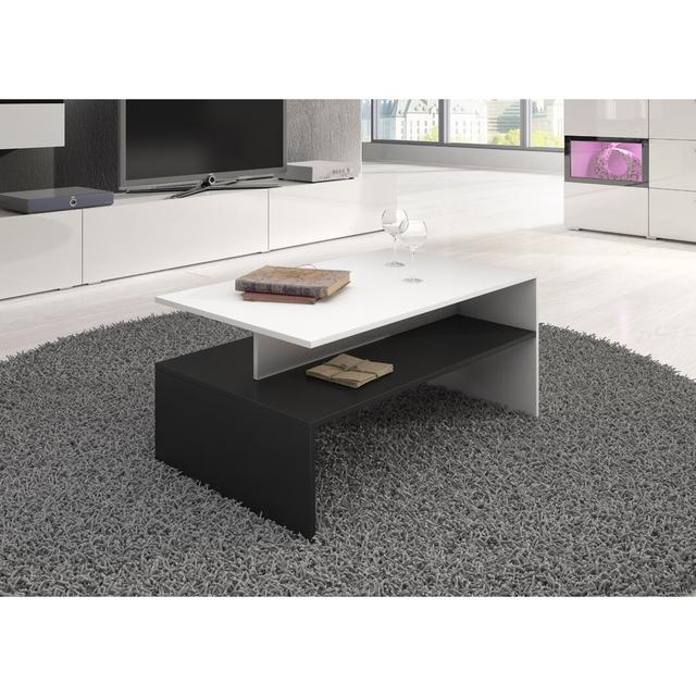 Carlotta Solid Coffee Table with Storage Metro Lane Table Top Colour: White on Productcaster.