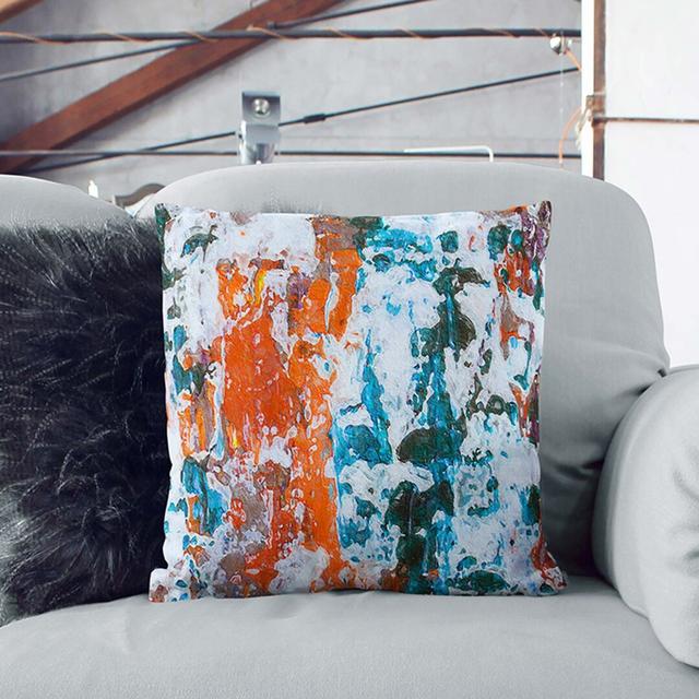 Abstract Square Throw Cushion East Urban Home Size: 40 x 40 cm, Backing Colour: White on Productcaster.