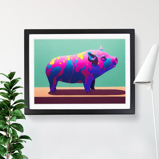 Dripping Pig Abstract - Picture Frame Painting Brambly Cottage Size: 25cm H x 34cm W x 2cm D, Frame Colour: Black on Productcaster.