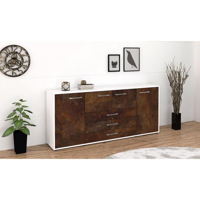 Sideboard Horka LoftDesigns Farbe (Korpus/Front): Rostbraun/Weiß on Productcaster.