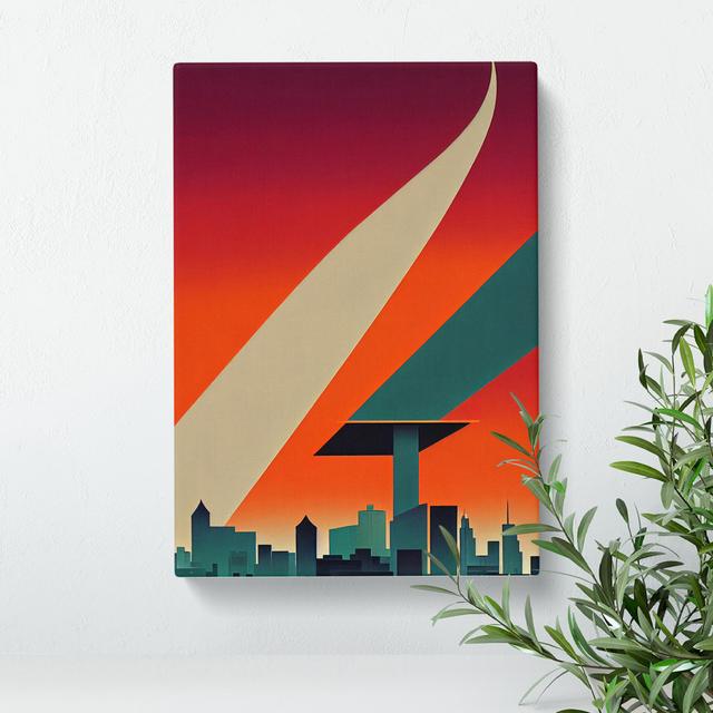 City Skyline Art Deco No.6 - Wrapped Canvas Graphic Art Metro Lane Size: 76cm H x 50cm W on Productcaster.