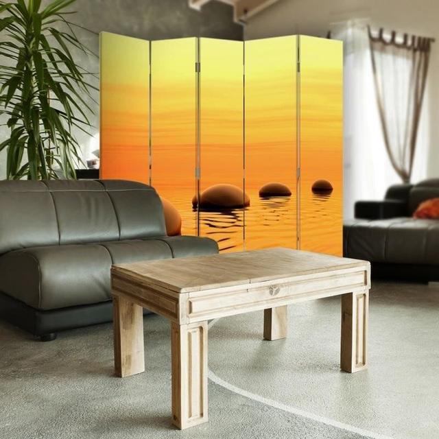 Zen Stones Canvas 5 Panel Room Divider Bloomsbury Market on Productcaster.