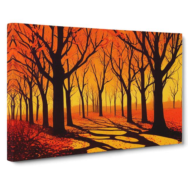 Pleasing Autumn Forest - Wrapped Canvas Graphic Art ClassicLiving Size: 35cm H x 50cm W x 3cm D on Productcaster.