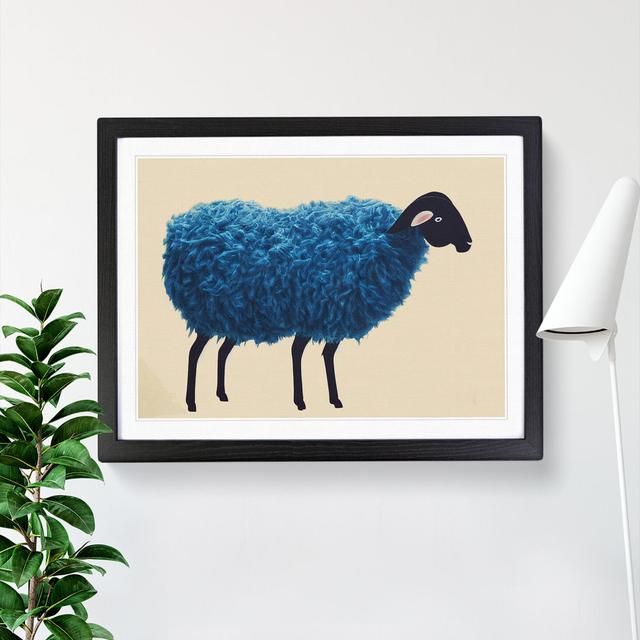 Fluffy Sheep - Picture Frame Painting Brambly Cottage Size: 34cm H x 46cm W x 2cm D, Frame Colour: Black on Productcaster.